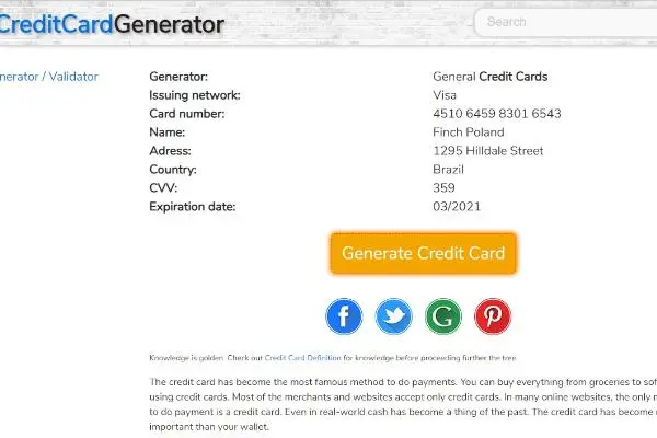 CC Number Generator
